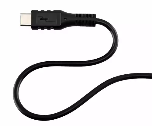 Cabo de carregamento DINIC USB tipo C para C, 2x conector USB tipo C, 60 W, 3 A, OD: 4,5 mm, preto, caixa de cartão com orifício europeu, 3 m