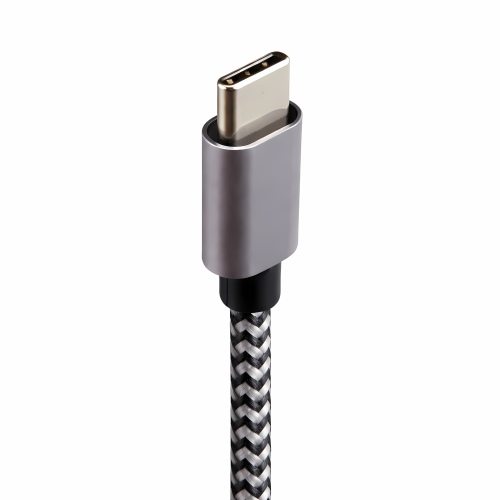 Cable de carga DINIC USB tipo C a A, conector HQ de aluminio, 5 V, 2 A, cable de nailon, gris espacial, caja promocional, 2,00 m