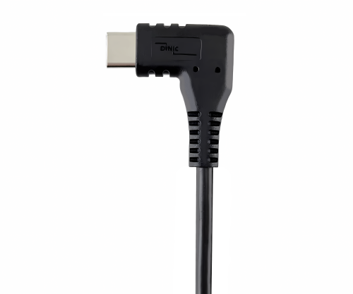 USB tipo C a C 90°, cable de carga, C a C en ángulo, 60 W, 3 A, OD: 3,5 mm, negro, bolsa de polietileno, 1 m