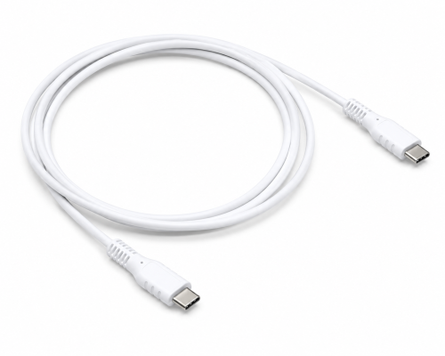 Cavo di ricarica DINIC USB tipo C a C, 2x spina USB tipo C, 60W, 3A, OD: 3,5 mm, bianco, in confezione promozionale DINIC, 1,5 m