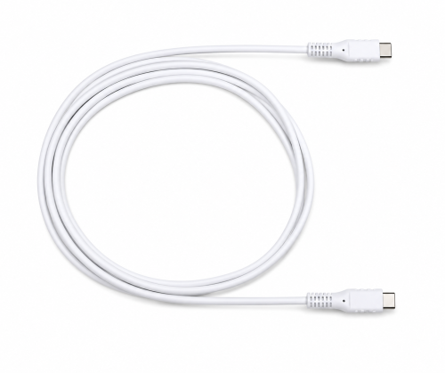 Cavo di ricarica DINIC USB tipo C a C, 2x spina USB tipo C, 60W, 3A, OD: 3,5 mm, bianco, in confezione promozionale DINIC, 1,5 m