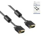 DINIC S-VGA Monitorkabel, DB15 Stecker auf Stecker, vergoldete Kontakte, 2-fach geschirmt, Ferritkerne, Länge 2,00m, DINIC Box