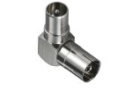 DINIC Koaxial-Winkeladapter, Metallgehäuse, Stecker auf Koaxial-Kupplung 90°