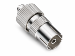 DINIC coaxkoppeling 9,5mm, met schroefaansluiting, metalen uitvoering, voor coaxkabel 4,5 - 7,5mm, DINIC blisterverpakking