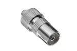 DINIC coaxial coupling 9,5mm, with screw connection, metal version, for coaxial cable 4,5 - 7,5mm