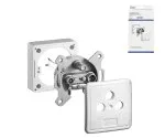 DINIC Antenna Socket 3-Hole for TV and Radio Universal for Flush and Surface Mounting, White, Box