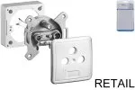 Antenna socket 3-hole for TV and radio, 1 dB universal for flush-mounted and surface-mounted, white