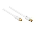 Koaxial Antennenkabel, Schirmung 120dB, vergoldet, vierfach geschirmt, weiß, DINIC Blister, Länge 5m