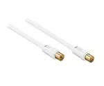 Coaxial antenna cable, shielding 120dB, 7.5m gold-plated, quad shielded, white