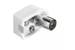 Coaxial right angle plug with screw fixing