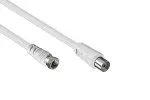 Cavo adattatore DINIC SAT, da spina F ad accoppiamento coassiale, bianco, lunghezza 2,50 m, confezione in blister