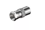 Adapter F plug to coax coupling, SAT plug to ANT coupling, full metal, DINIC box with Euro hole,