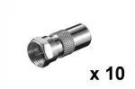Adapter wtyczki koncentrycznej do wtyczki SAT, w pełni metalowy, ilość: 10 sztuk, woreczek foliowy DINIC