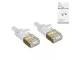 Patchkabel Cat.6, flach, PiMF/STP, 1m, weiß, DINIC Box