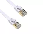 Patch cord Cat.6, flat, PiMF/STP, white, 1m DINIC Polybag