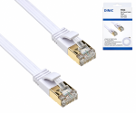 Patchkabel Cat.6, flach, PiMF/STP, weiß, DINIC Box mit Euroloch, Länge 10m