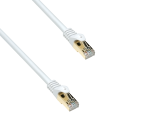 Câble patch Premium Cat.7, LSZH, 2x RJ45 mâles, cuivre, blanc, 0,30m