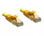 Kabel krosowy Premium Cat.7, LSZH, 2x wtyk RJ45, miedziany, żółty, 0,50 m