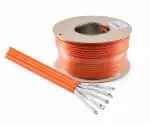Cat.7 Duplex Verlegekabel, S/FTP, PiMF, 10GB, AWG 23, 1000 MHz, orange, LSZH, Länge 100m