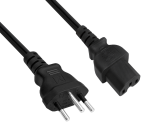 Cabo de rede Suíça tipo J (parcialmente isolado) para aparelhos quentes C15, 1mm², homologação: SEV, preto, comprimento 1,80m
