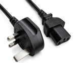 Καλώδιο δικτύου Αγγλίας τύπου G 10A έως C15, 1mm², έγκριση: ASTA, μαύρο, μήκος 1.80m
