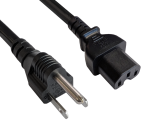 Netzkabel Amerika USA NEMA 5-15P, Typ B auf C15, AWG14, SJT, Zulassungen: UL/CSA, schwarz, Länge 1,80m