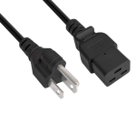 Netkabel Japan type B naar C19, 2mm², goedkeuringen: JET/PSE, VCTF, zwart, lengte 1,80m