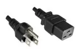 Power cable Japan type B to C19, 2mm², approvals: JET/PSE, VCTF, black, length 1.80m