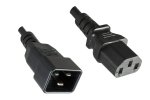 Cold device cable C13 to C20, 1mm², extension, VDE, black, length 1,00m