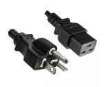 Power cable America USA NEMA 6-20P to C19, AWG 12, 20A, STOW, approvals: UL/CSA, black, length 1.80m