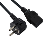 Síťový kabel CEE 7/7 90° na C19, 1 mm², VDE, černý, délka 1,80 m