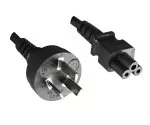 Mains cable Argentina type I to C5, 0.75mm², approval: UL de ARG, black, length 1.80m