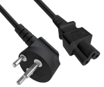 Síťový kabel Dánsko typ K 90° na C5, 0,75 mm², schválení: VDE/DEMKO, černý, délka 1,80 m