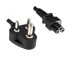 Netkabel India type D naar C5, 0,75mm², 2,5A, goedkeuring: BIS, zwart, lengte 1,80m