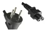 Power cable Israel type H to C5, 0.75mm², approval: SII, black, length 1.80m