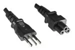 Power cable Italy type L to C5, 0,75mm², approval: IMQ, black, length 1.80m