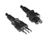 Mains cable Italy type L to C5, 0.75mm², approval: IMQ, black, length 1.80m