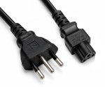 Netkabel Italië type L naar C5, 0,75mm², goedgekeurd: IMQ, zwart, lengte 1,80m