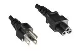 Omrežni kabel Japonska, tip B do C5, 0,75 mm², odobritve: JET/PSE, VCTF, črn, dolžina 1,80 m