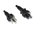 Hálózati kábel Japánban, B-típusú C5, 0,75 mm², jóváhagyások: JET/PSE, VCTF, fekete, hossza 1,80 m