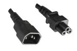 Kabel zasilający C14 do C5, 0.75mm², przedłużacz, VDE, czarny, długość 1.80m