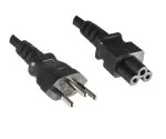 Síťový kabel Švýcarsko typ J (částečně izolovaný) k C5, 0,75 mm², homologace: SEV, černý, délka 1,80 m
