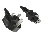 Mains cable England UK type G 3A to C5, 0.75mm², approval: ASTA, black, length 1.80m