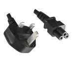 Mains cable England UK type G 3A to C5, 0.75mm², approval: ASTA, black, length 1.80m