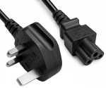 Καλώδιο δικτύου Αγγλίας τύπου G 3A έως C5, 0.75mm², έγκριση: ASTA, μαύρο, μήκος 1.80m