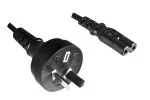 Netzkabel Argentinien Typ I auf C7, 0,75mm², Zulassung: UL de ARG, schwarz, Länge 1,80m