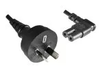 Cable de alimentación Australia tipo I a C7 90°, 0,75 mm², SAA, negro, longitud 1,80 m