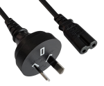 Καλώδιο τροφοδοσίας Αυστραλίας τύπου I έως C7, 0.75mm², SAA, μαύρο, μήκος 1.80m