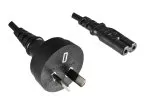 Power cable Australia type I to C7, 0.75mm², SAA, black, length 1.80m