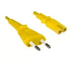Kabel zasilający z wtyczką Euro typu C do C7, 0,75 mm², VDE, żółty, długość 1,80 m